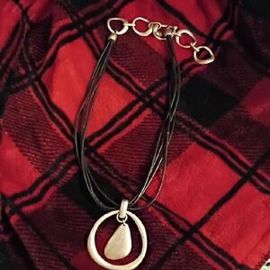 Elegant Silver and Black Pendant Necklace